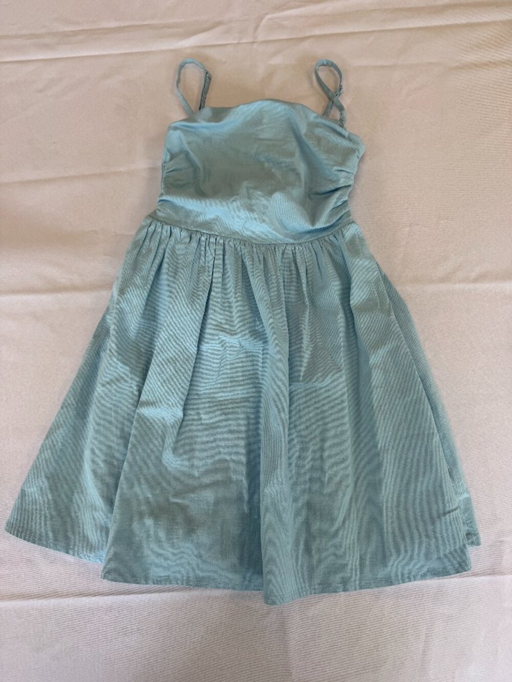 Hello Molly Light Blue Fit Flare Back Bow Mini Dress Size 4